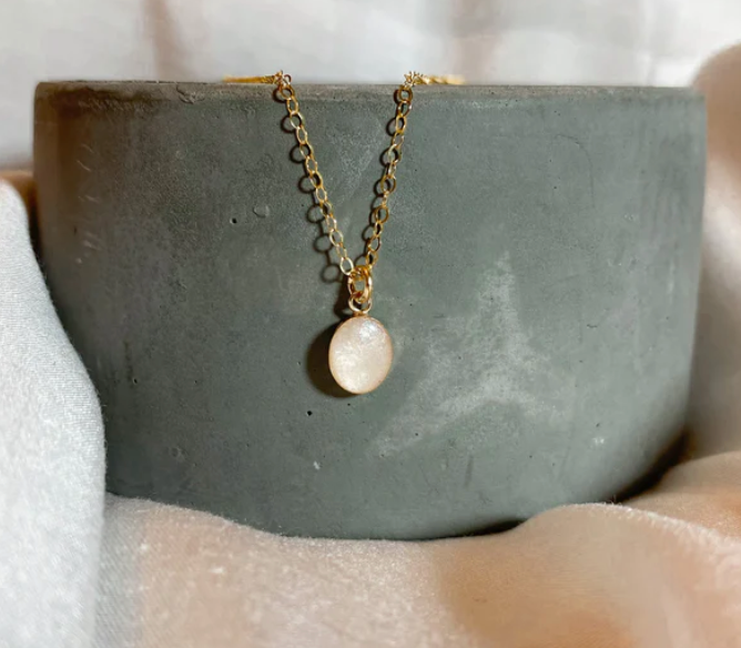 Breast Milk Oval Necklace