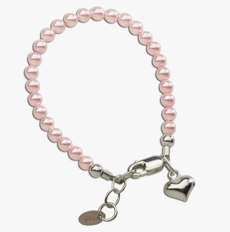 Serenity 2 Pink Pearl Sterling Silver Bracelet
