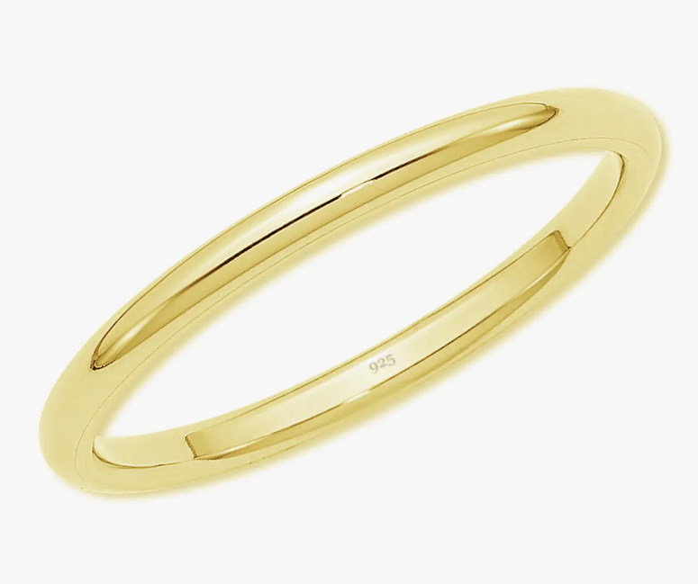 14K Gold-Plated Gold Band Baby Ring - 2mm Band