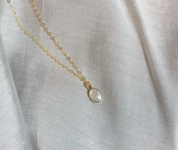 Breast Milk Oval Necklace